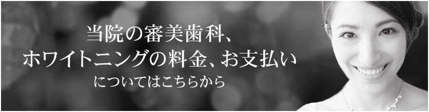 当院の審美歯科、ホワイトニングの料金、お支払いについてはこちらから